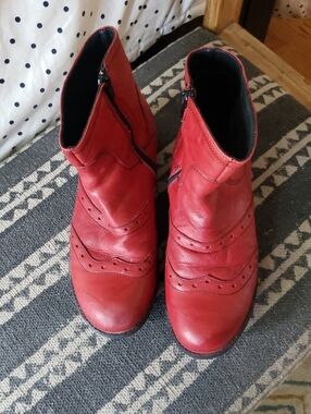 Elegant Red Ankle Booties